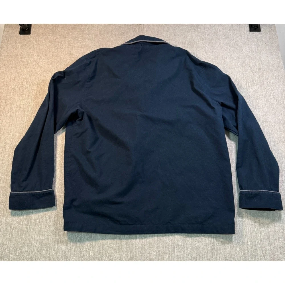 L.L. Bean Mens Navy Blue Cotton Long Sleeve Pajama Shirt Top Size XL Regular
